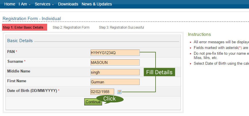 Screenshot IncomeTaxLogin3